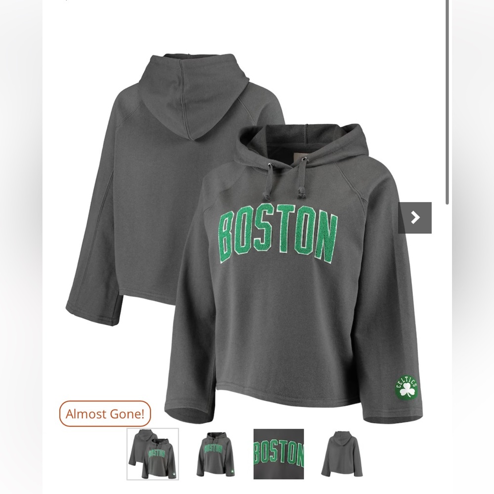 Cropped Boston Celtics Hoodie. Size L.